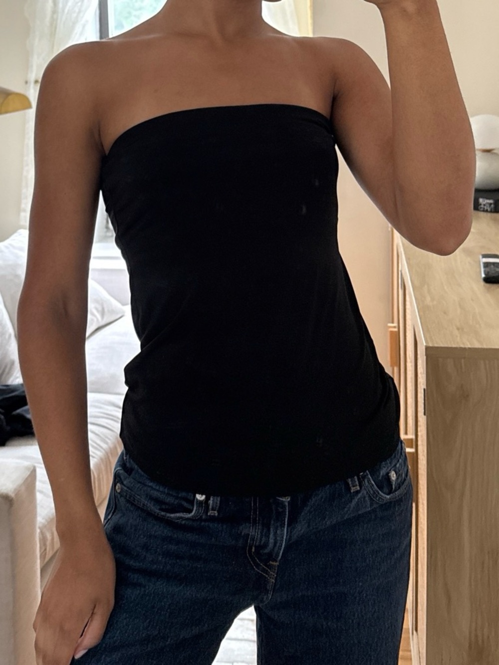 GAP Black Strapless Tube Tank Top